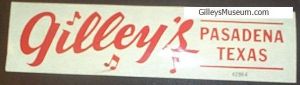 Early vintage Gilley's Bumper Sticker