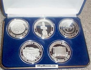 The New Frontier Commemorative Medallion 5 piece set.