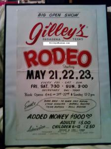 Early 1980's Gilley's Rodeo Poster